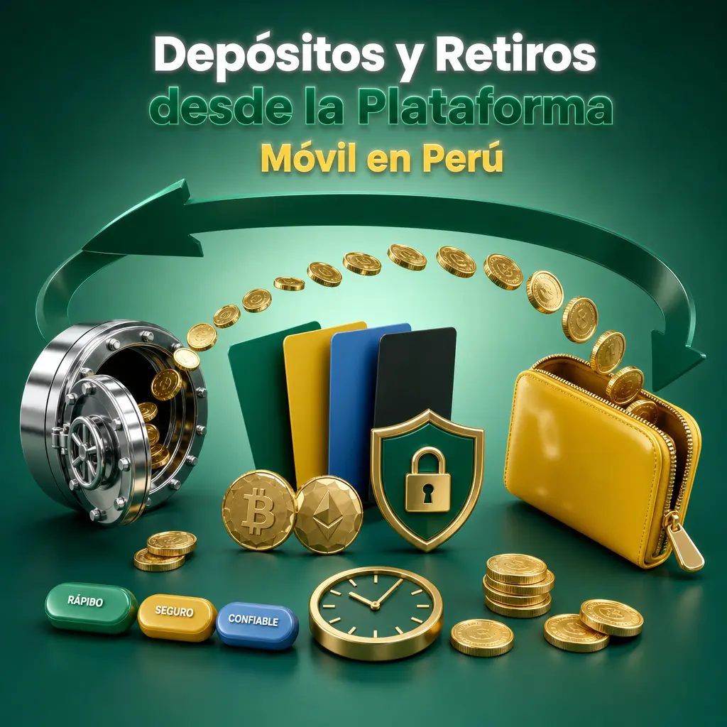 Depósitos y retiros desde la app móvil en Perú con Visa, Mastercard, YAPE, PagoEfectivo y PaysafeCard