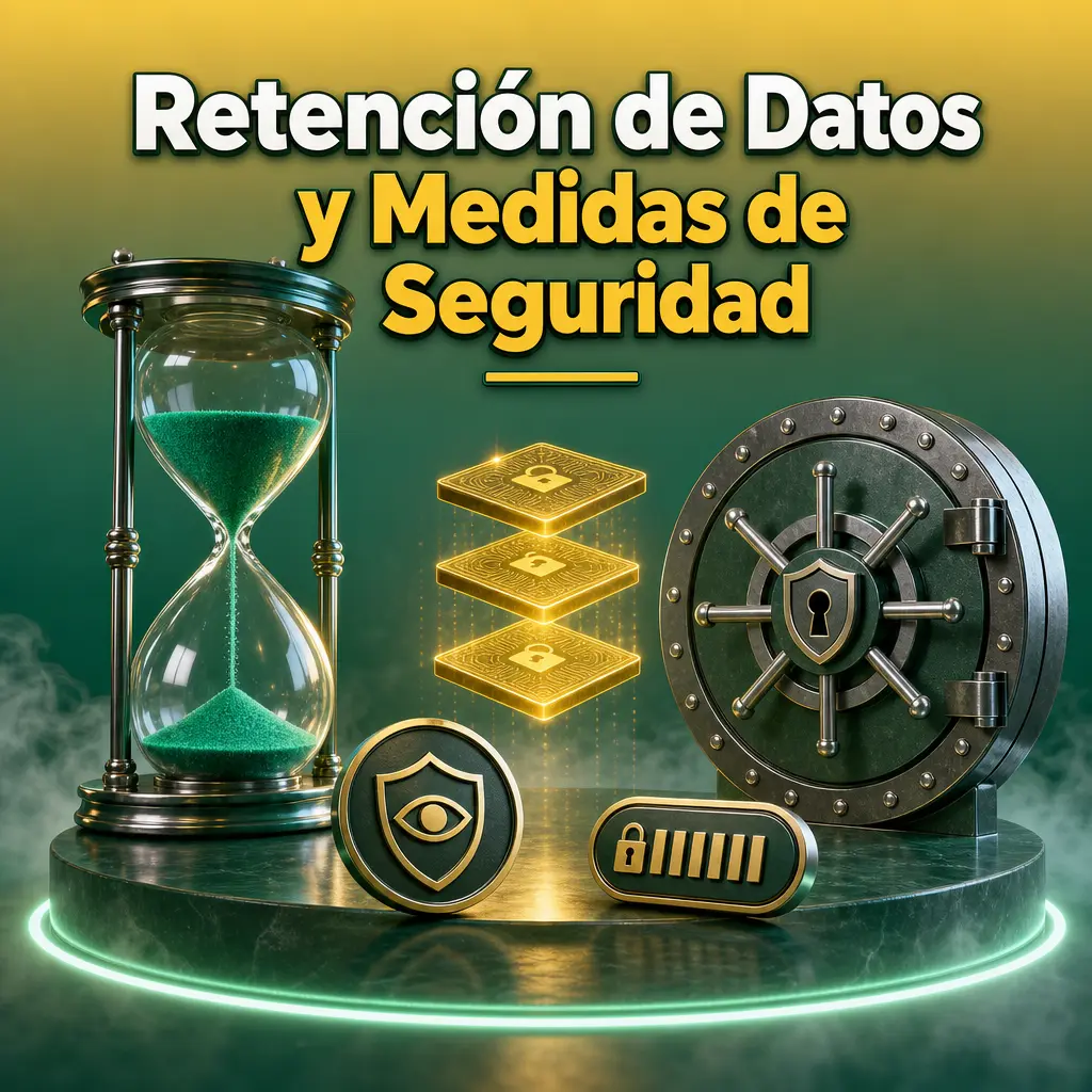 Retención de datos personales por 5 años y medidas de seguridad como cifrado SSL para proteger tu información conforme a normas peruanas.