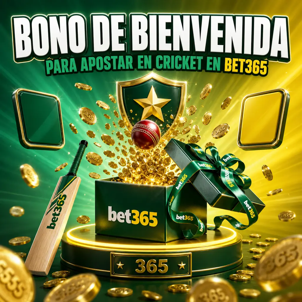 Bono de bienvenida de Bet365 para apostar en cricket: 100% hasta S/500 en tu primer depósito para nuevos usuarios en Perú.