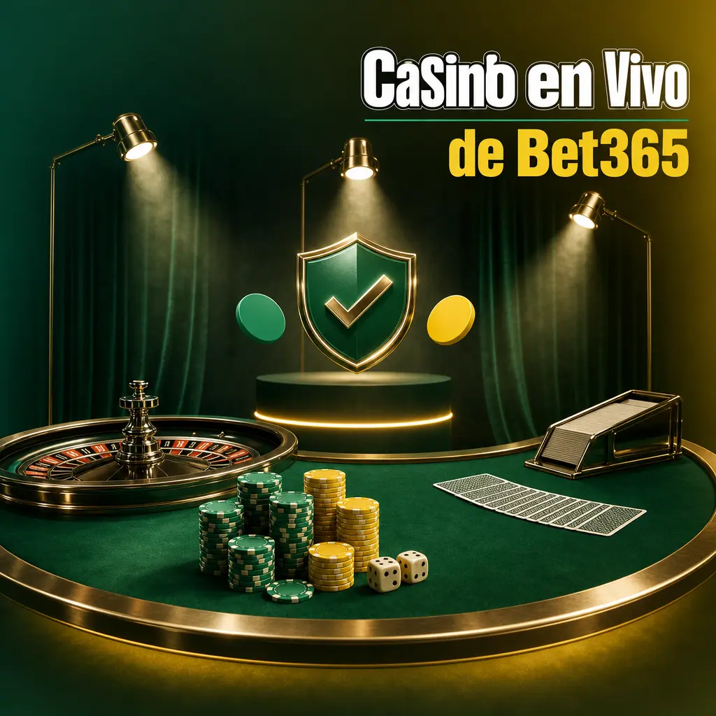 Mesa de casino en vivo de Bet365 con crupier profesional, ruleta y estadísticas de rondas en pantalla las 24 horas