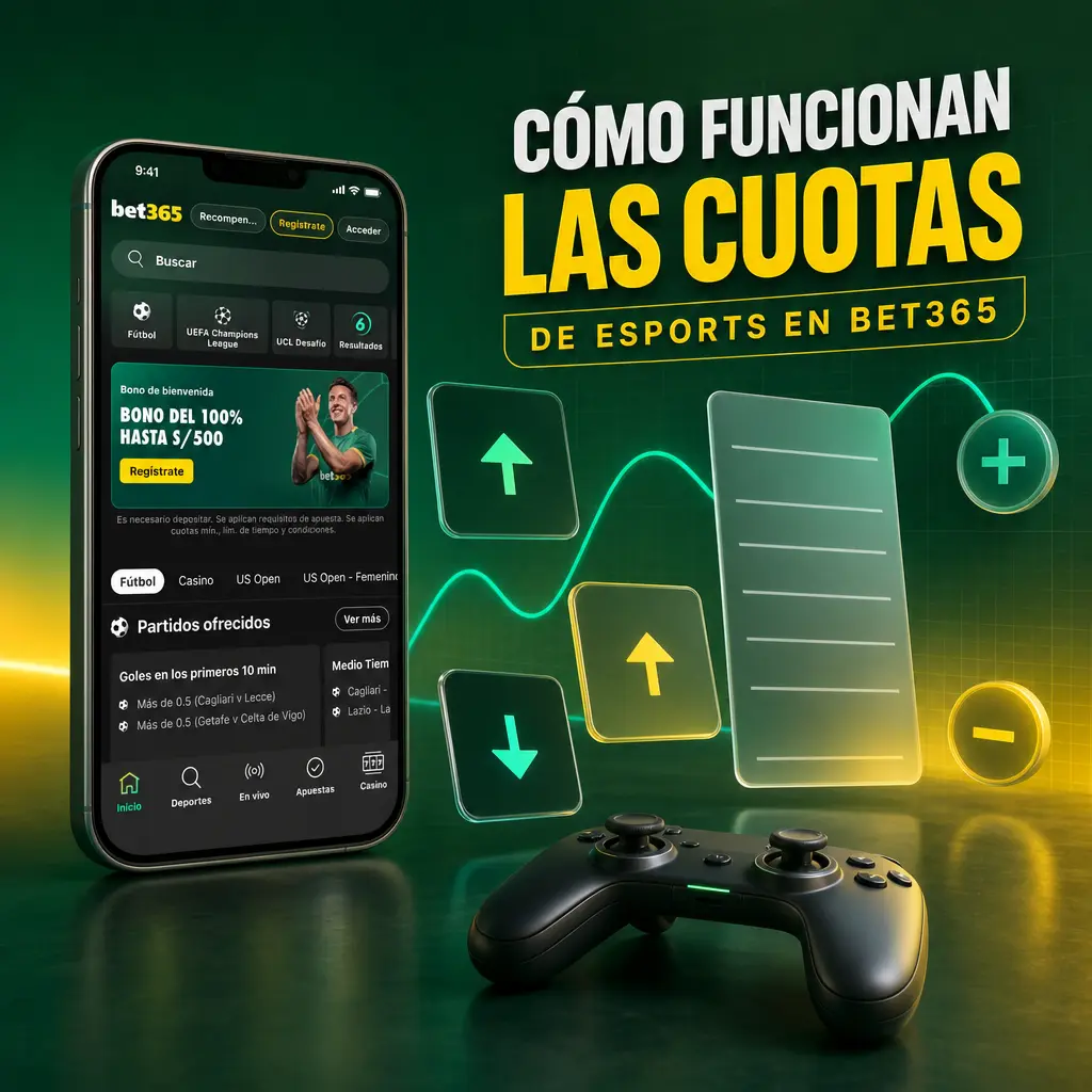 Cuotas de esports en Bet365 en formato decimal, mostrando cómo calcular ganancias potenciales en apuestas en vivo.